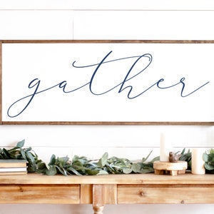 Gather Sign Gather Sign Large Gather Wood Sign Gather Sign Wood Dining Room Signs Dining Room Wall Decor Thanksgiving Sign 039 immagine 7