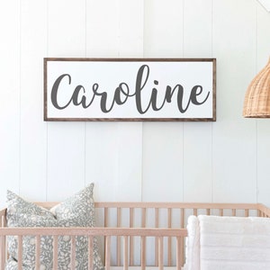 Nursery Name Sign Name Sign For Nursery Nursery Name Sign Wood Nursery Name Sign Girl Nursery Name Sign Boy Name Wall Decor zdjęcie 4