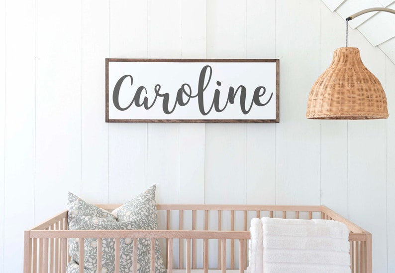 Nursery Name Sign Name Sign For Nursery Nursery Name Sign Wood Nursery Name Sign Girl Nursery Name Sign Boy Name Wall Decor zdjęcie 4