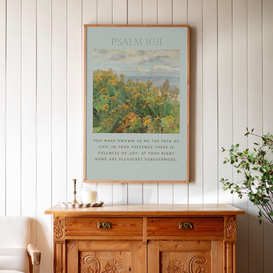 Psalm 16:11 Vintage Art Print | Christian Scripture Wall Art | 656 - Etsy
