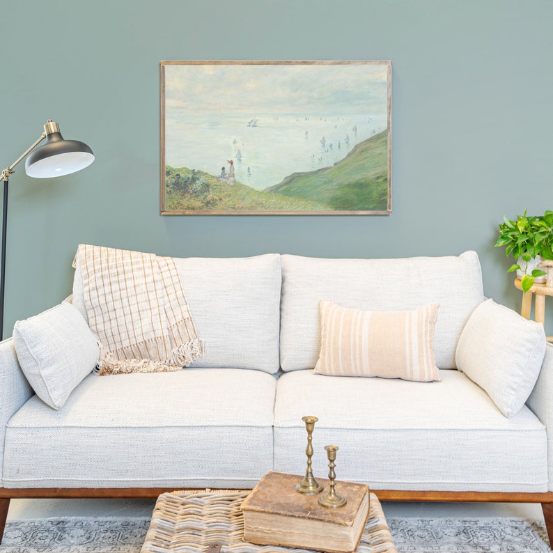 Cliffs at Pourville Wall Art Living Room Wood Sign Cliffs Etsy