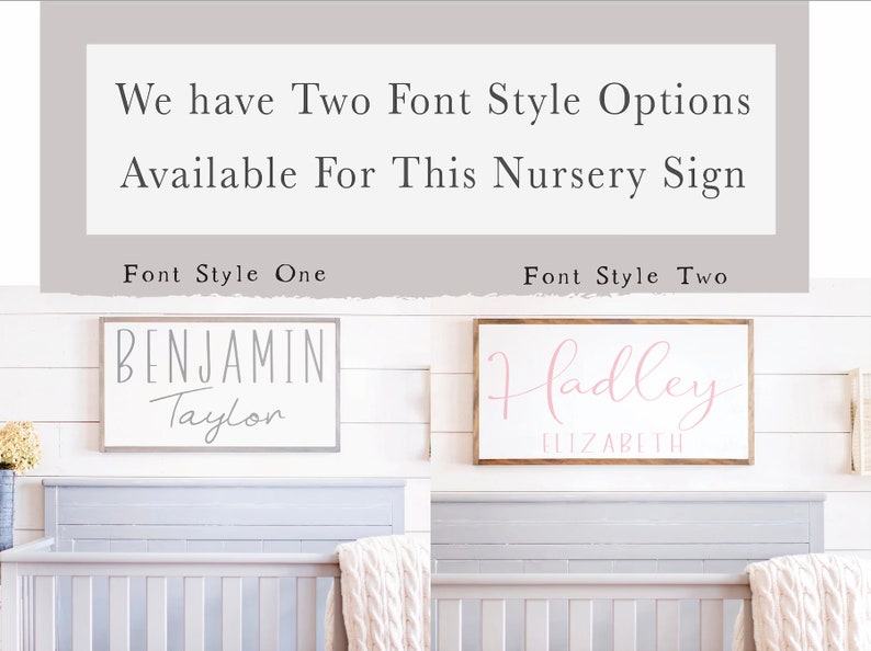 Framed Wood Nursery Name Sign: Personalized Baby Room Decor bild 3