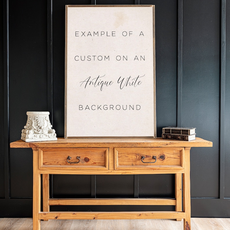 Custom Bible Verse Sign: Antique Charcoal Background Framed Wood Sign image 2
