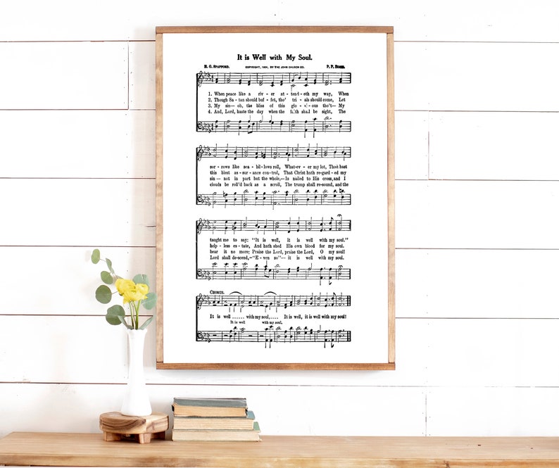 It Is Well With My Soul Wood Sign Gift For Mom Image 0
