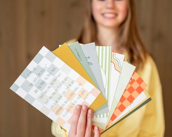 Kids Scripture Cards with Oak Stand: Christian Home Decor