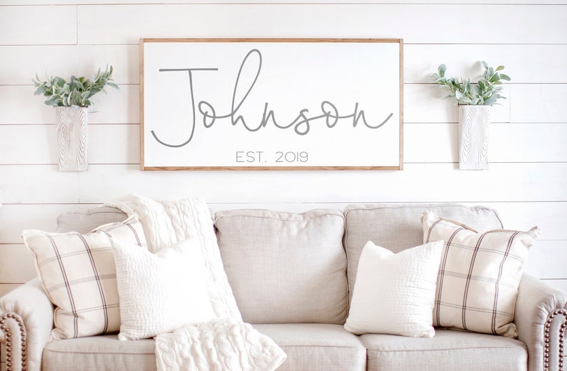 Family Name Sign Wood | Custom Name Sign | Family Established Sign | Personalized Family Sign | Last Name Sign | Wooden Signs | Framed Sign 