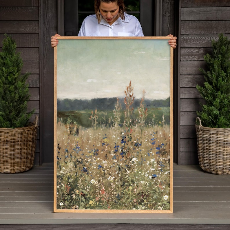 Vintage Wildflower Botanical Art Print | Framed Cotton Canvas Wall Art ...
