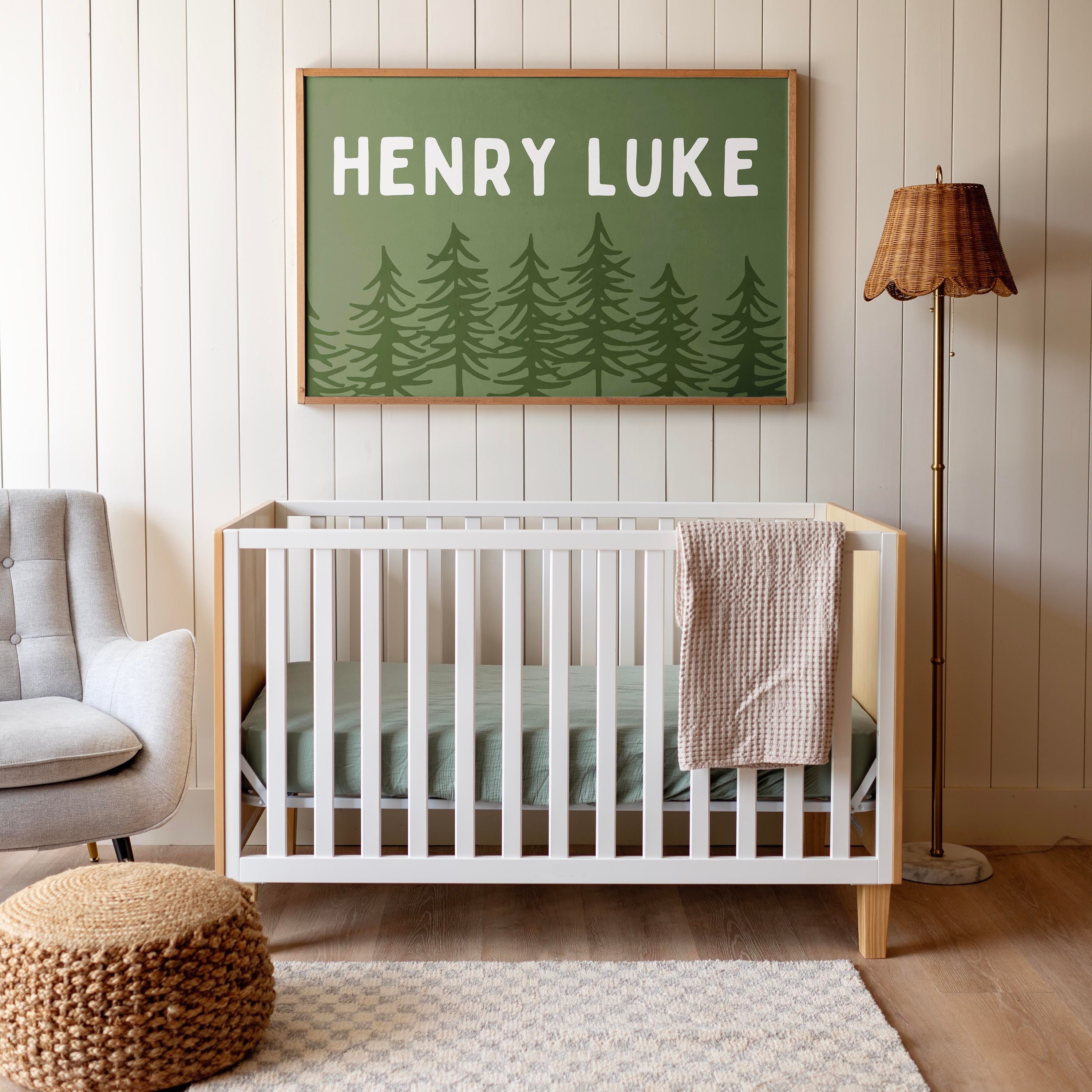 Framed Wood Nursery Name Sign: Floral Baby Room Decor - Etsy