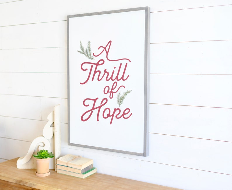 Christmas Wall Decor A Thrill of Hope Farmhouse Christmas Etsy