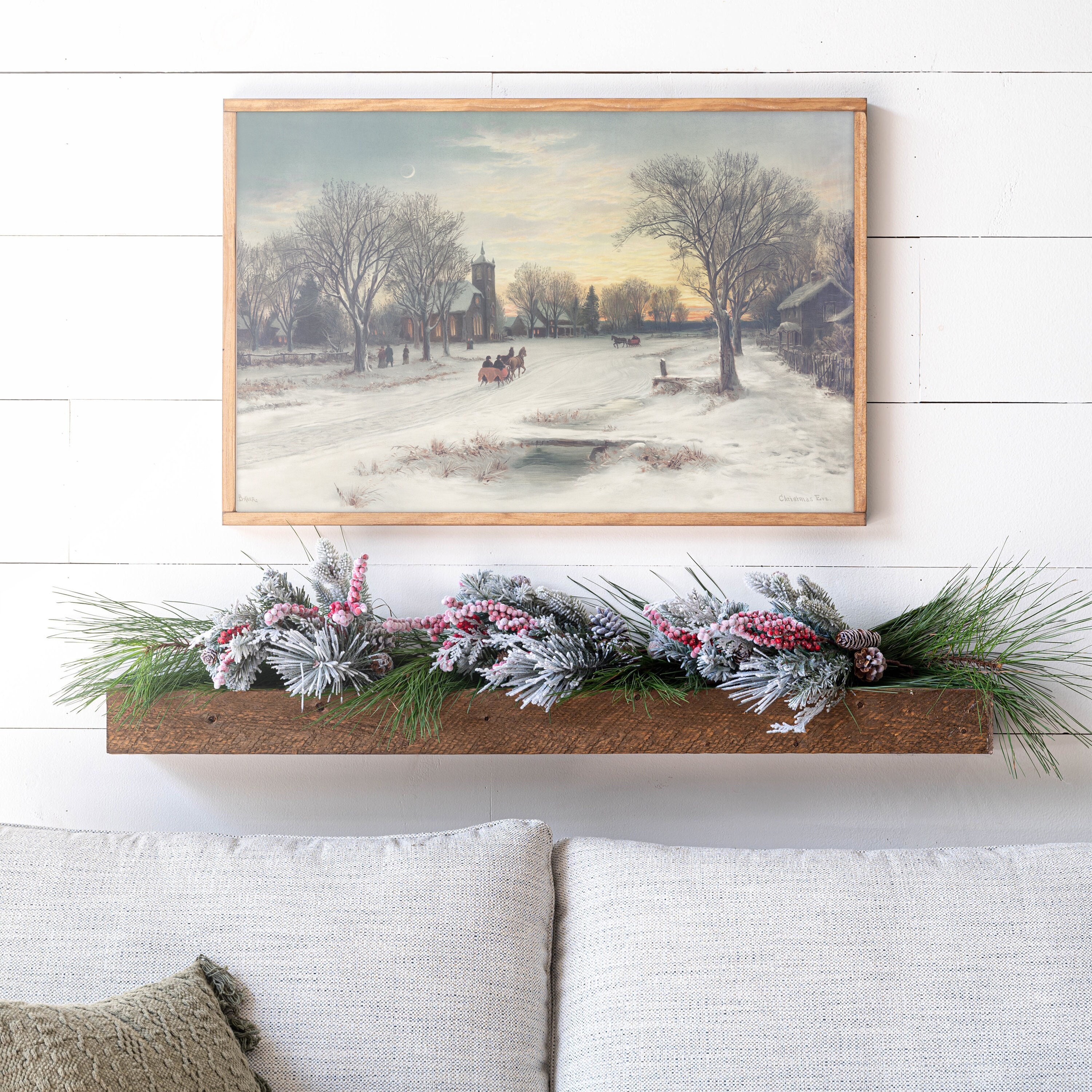 Christmas Eve Art Living Room Wall Art Christmas Decor | Etsy