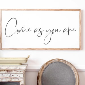 Come As You Are Sign Living Room Wall Decor Living Room Sign Come As You Are Wall Art Sign For Above Couch Framed Wood Signs 052 image 6