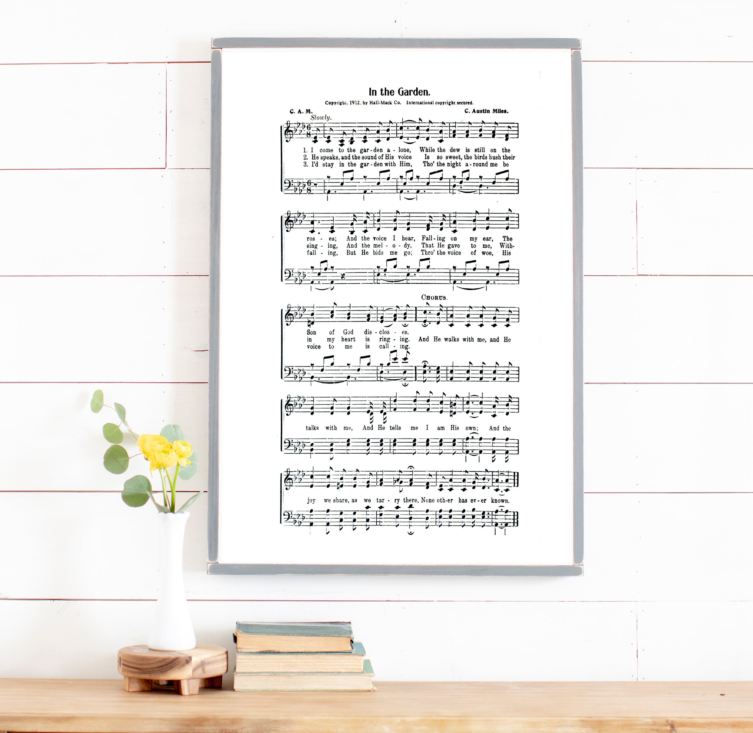 In The Garden Hymn Sheet Sign Music Sheet Signs Hymnal Etsy