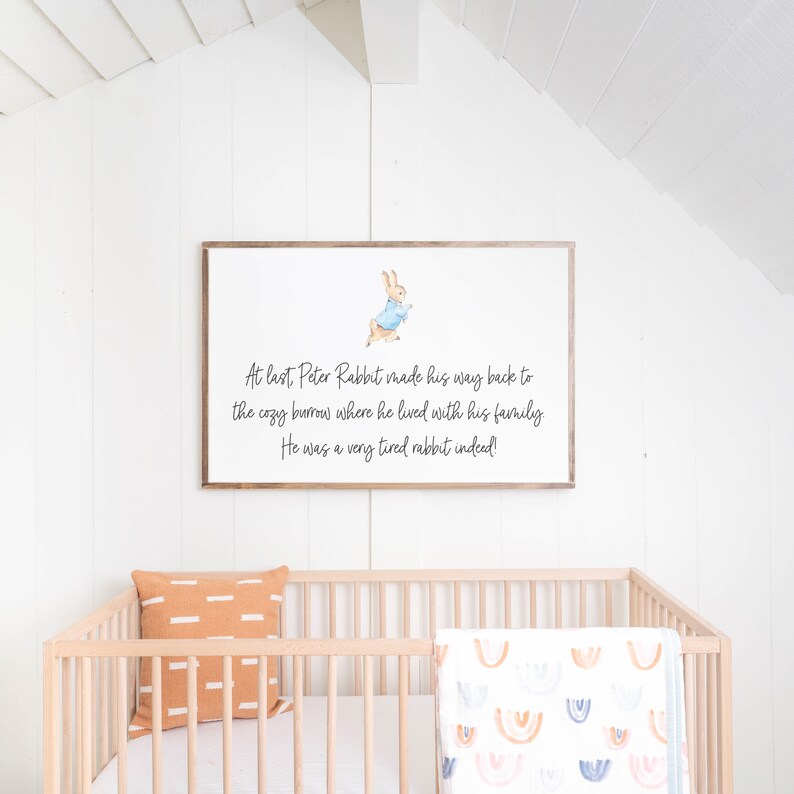 Tired Peter Rabbit Peter Rabbit Nursery Sign |