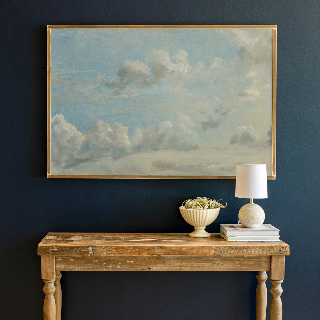 Clouds Wall Art Living Room Wood Sign Cloud Decor Framed Wood Signs Signs for Home Extra Large