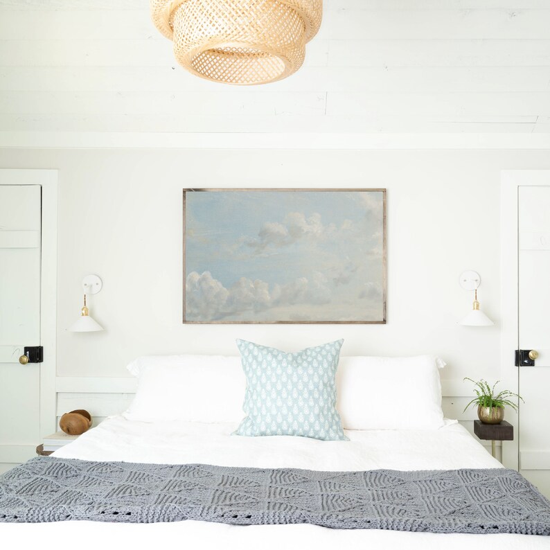 Clouds Wall Art Living Room Wood Sign Clouds Wall Decor Etsy