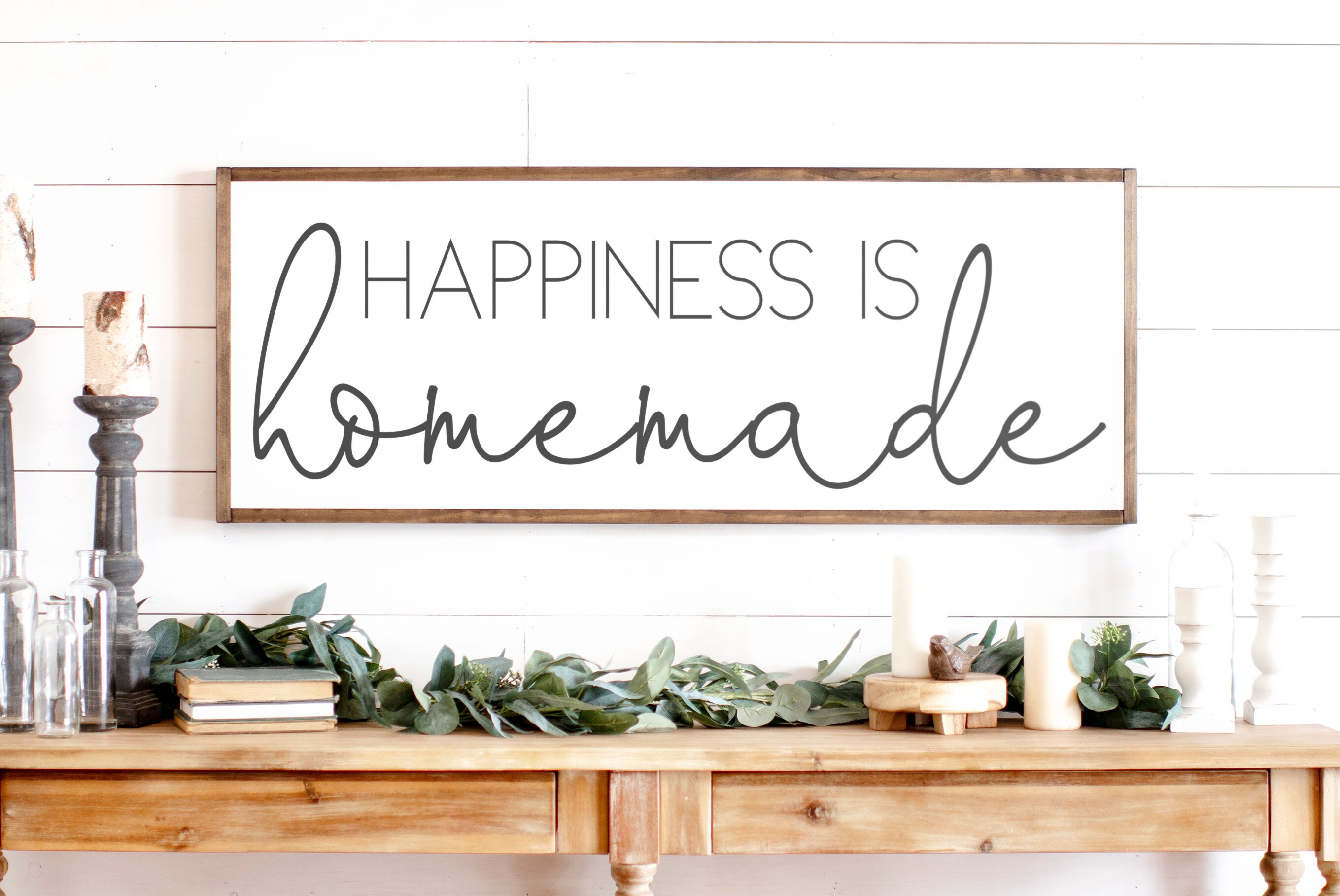 Happiness is Homemade Sign Home Decor Sign Happiness is - Etsy