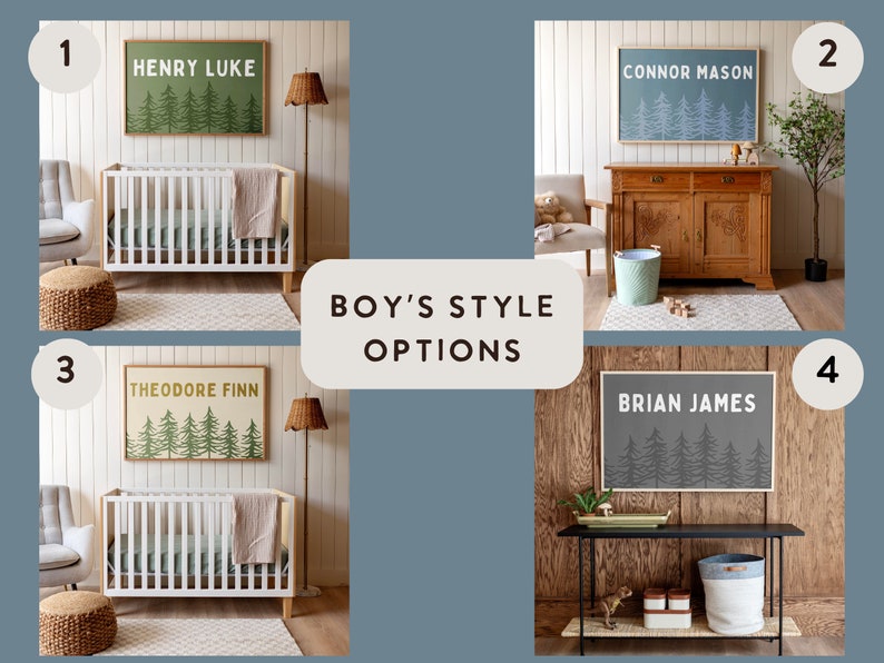Framed Wood Nursery Name Sign: Floral Baby Room Decor - Etsy