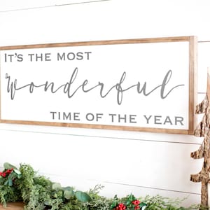 Its the Most Wonderful Time of the Year Sign | Christmas Wood Sign | Wood Christmas Sign| Framed Wood Signs | Signs for Home