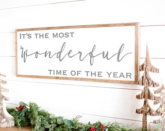 Its the Most Wonderful Time of the Year Sign | Christmas Wood Sign | Wood Christmas Sign| Framed Wood Signs | Signs for Home | 629