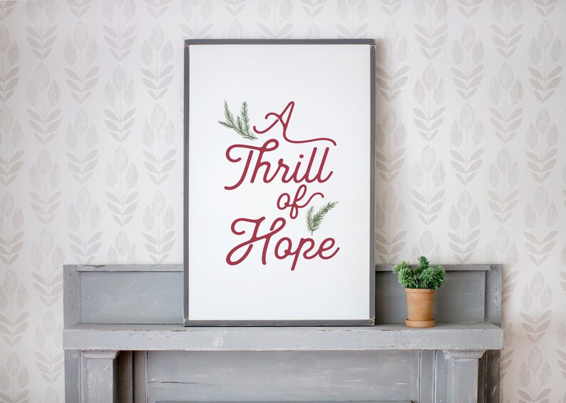 Christmas Wall Decor A Thrill of Hope Farmhouse Christmas Etsy