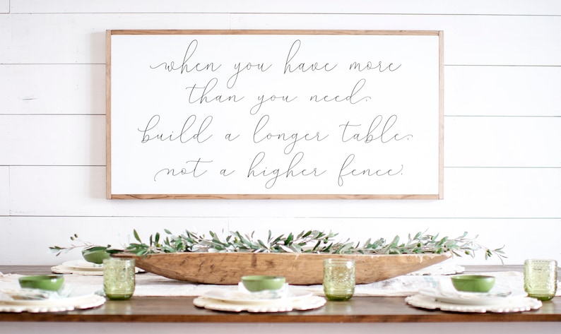 Build a Longer Table Wood Sign | Dining Room Wall Decor | 055 image 1