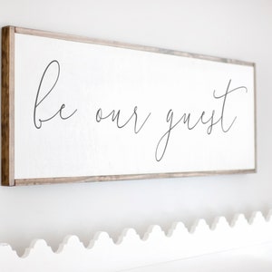 Be Our Guest sign Guest room sign Guest room decor Be our guest wood sign Framed Wood Signs Wooden Signs Signs for Home 015 image 6