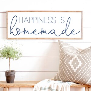 Happiness is Homemade Sign Home Decor Sign Happiness is Homemade Living Room Wall Decor Handmade Wood Sign Framed Sign 050 image 5