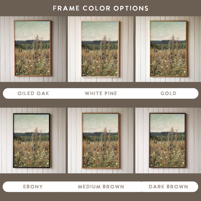 Vintage Wildflower Botanical Art Print | Framed Cotton Canvas Wall Art ...