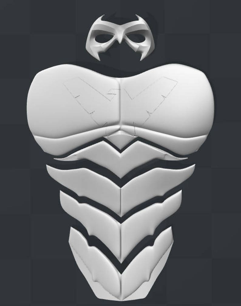 Nightwing Chest Armor with Free Mask 3D Model STL Files Etsy