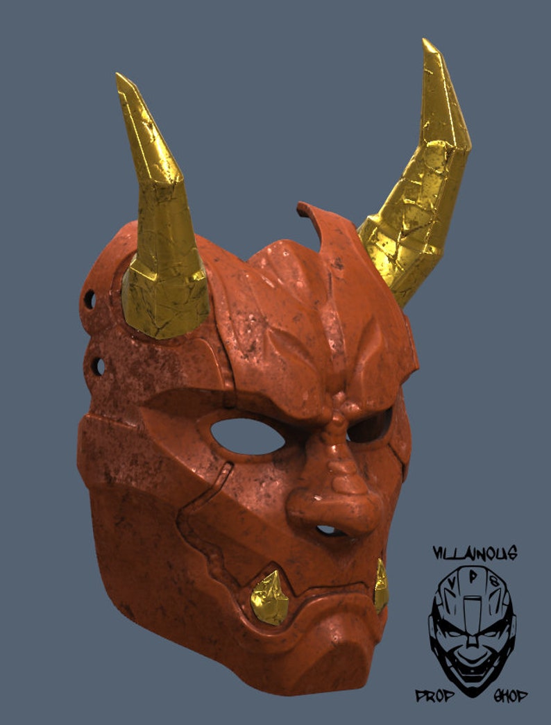 Oni Red Hood Mask version 2 Oni Mask image 8