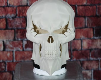 Casco de calavera impreso en 3D: Máscara de PLA sin terminar