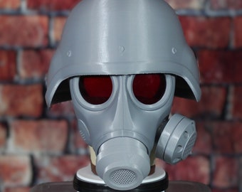 Máscara de gas y casco