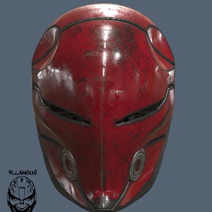 Red Hood Cyborg Ninja Helmet 3D Model STL File
