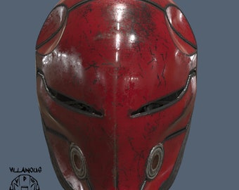Red Hood Cyborg Ninja Helmet 3D Model STL File