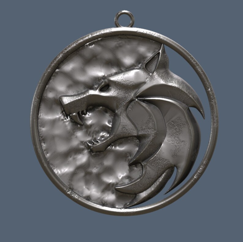 The Witcher Geralt of Rivia Wolf Medallion 3D Model OBJ Etsy