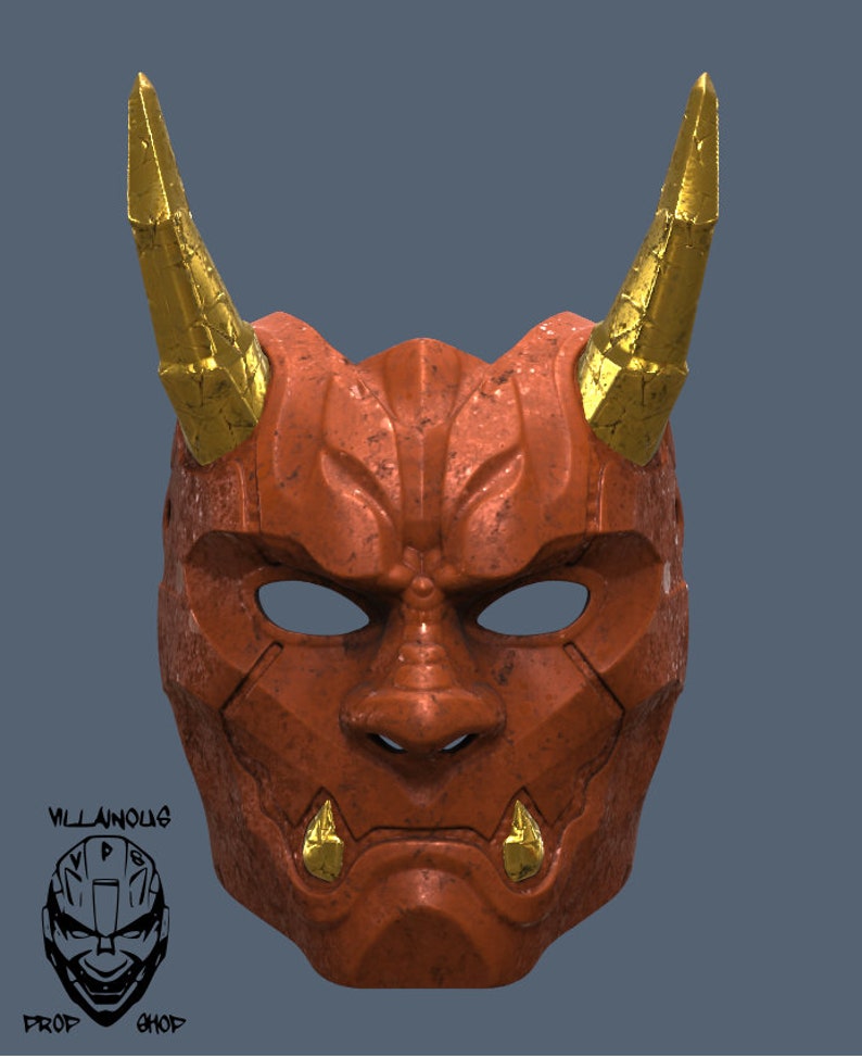 Oni Red Hood Mask version 2 Oni Mask image 7