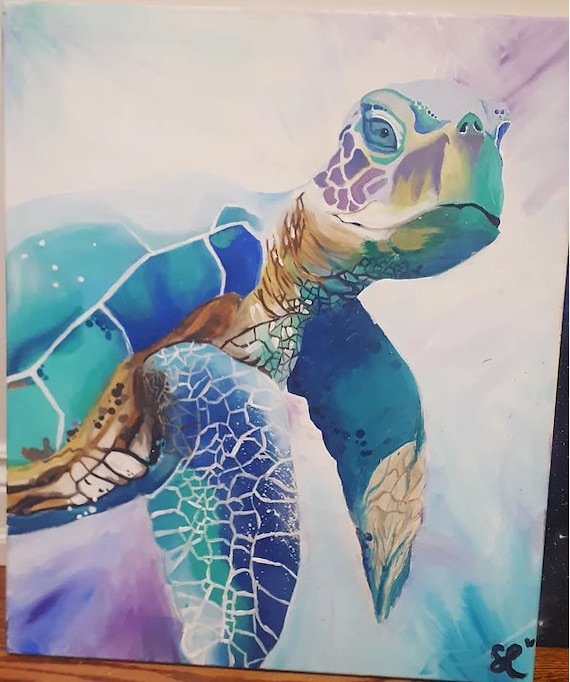 Sea Turtle Painting Abstract Bay Isle Home™ Sea Turtle I Wrapped