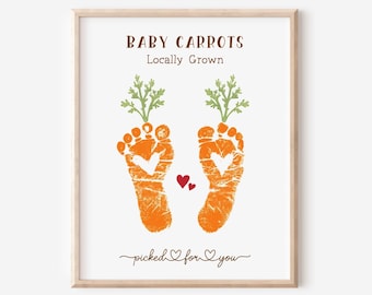 Easter handprint art footprint baby farm fresh carrot sign DIY gift keepsake craft activity kids children toddler baby preschool daycare