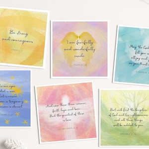 40 Bibelverse Christliche Osterkarten Aquarell Gebetstafel Schrift Religiöse Zitate Sonntagsschule Affirmation Karteikarten zum Ausdrucken