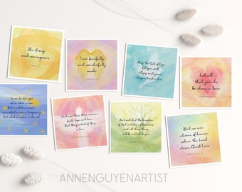 Easter printable Set 40 scripture cards Bible verse study daily Christian quotes affirmation biblical encouragement inspirational baptism