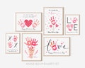 Valentines day handprint art Bundle Love XoXo craft Mom grandma DIY printable craft kids children baby toddler daycare classroom activity product logo