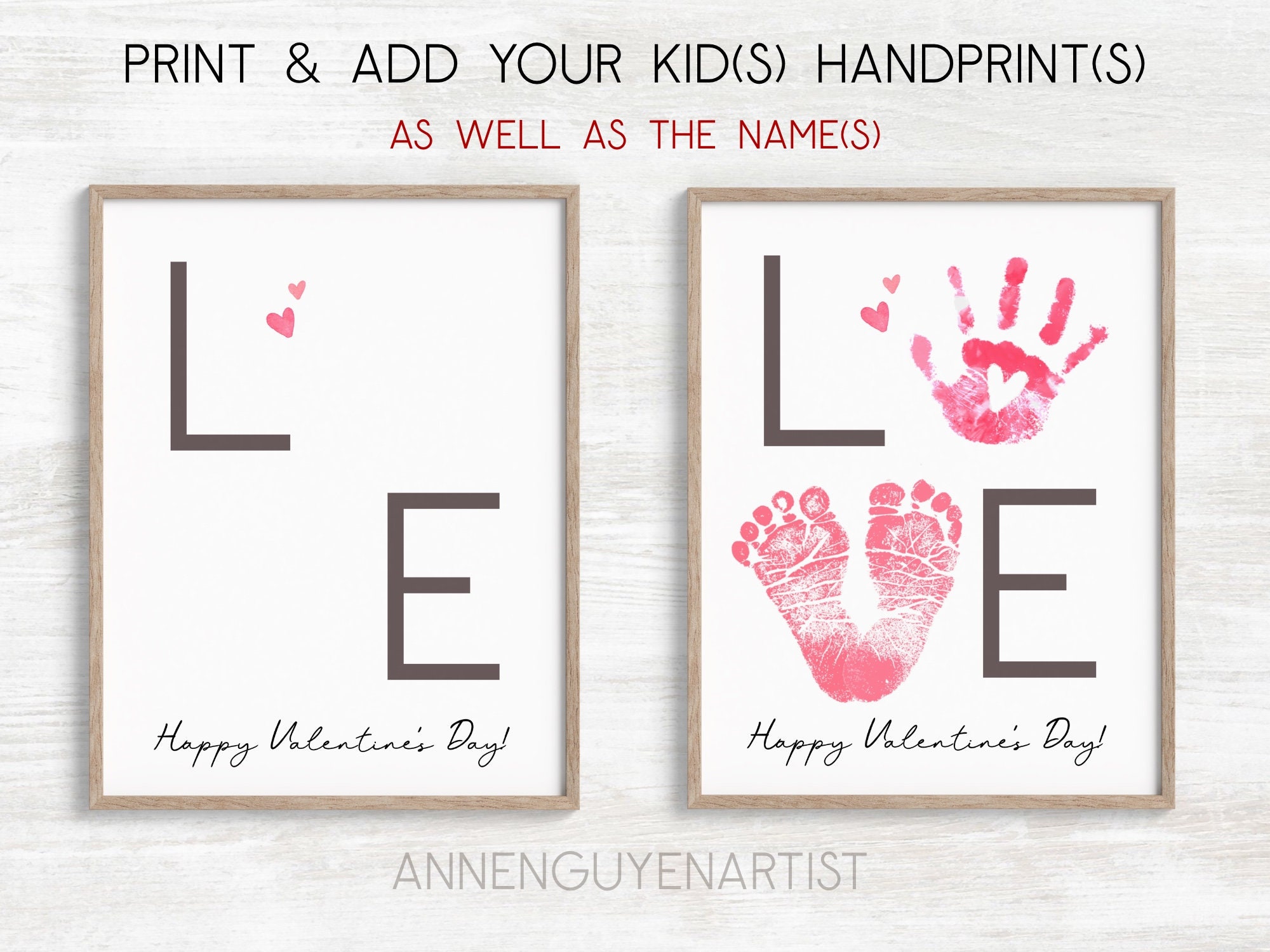 Love Valentines Day Handprint Art Craft Class Activity Mom Grandma DIY ...