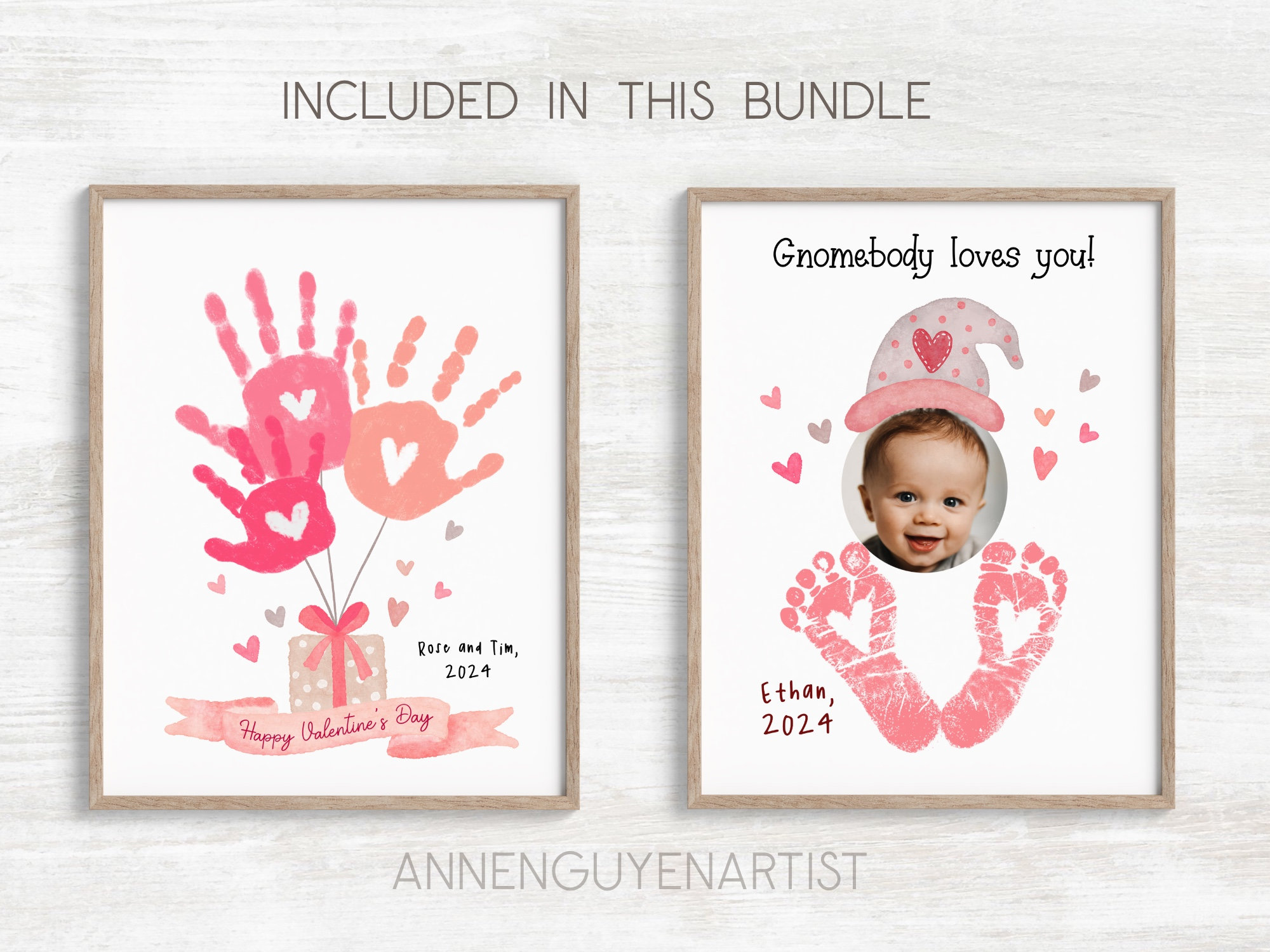 Valentines Day Handprint Art Bundle Love Xoxo Craft Mom Grandma DIY ...