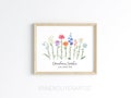 Mother's day gift family Custom picture birthday art print birth month flower mom grandma's garden  floral bouquet watercolor printable product logo