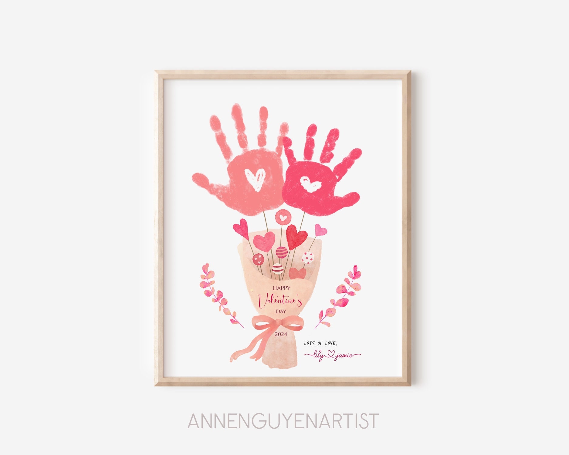 Valentines Day Handprint Art Bundle Love Xoxo Craft Mom Grandma DIY ...
