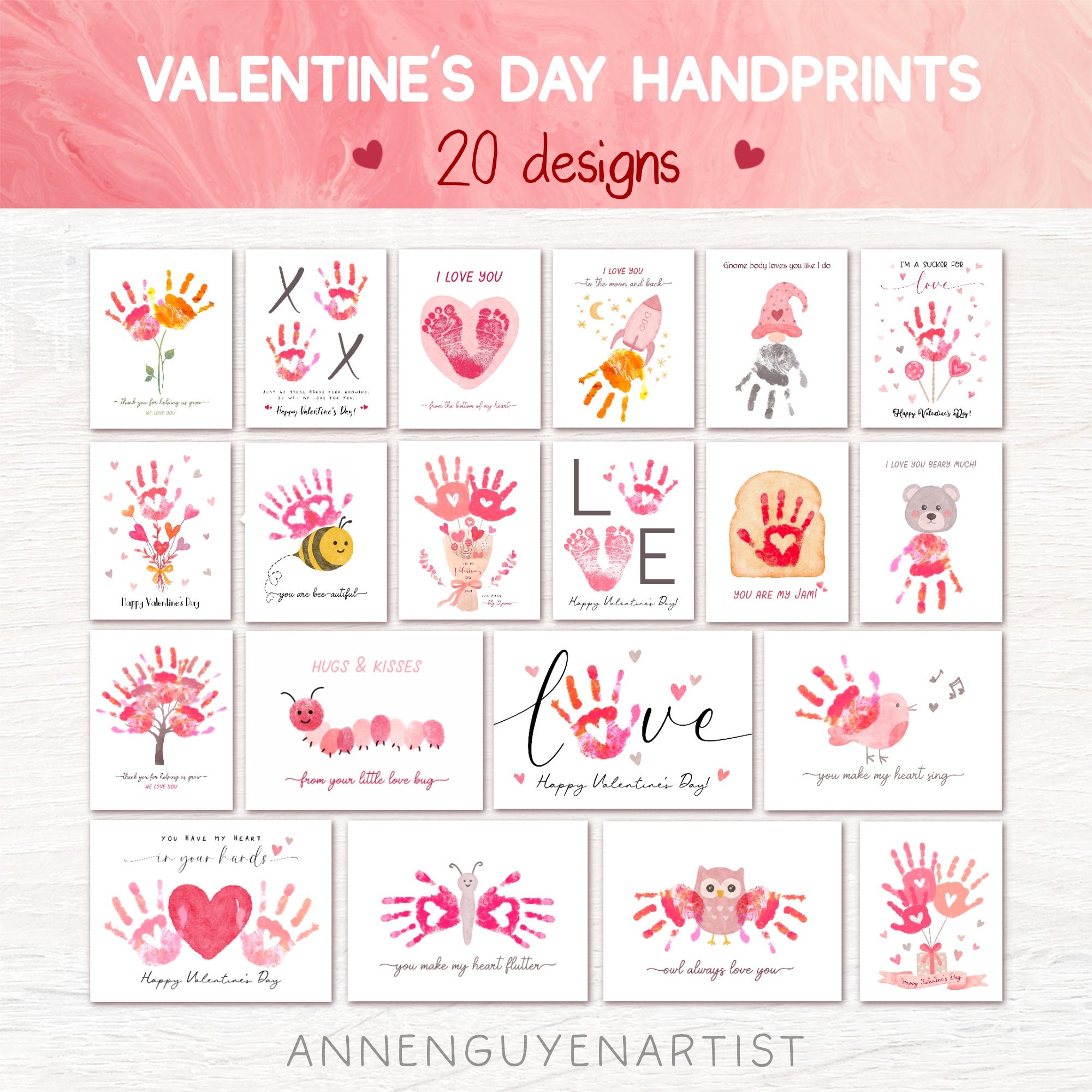 Valentine's Day Handprint Art, I Love You Berry Much, DIY Valentines Day  Craft, DIY Kid Crafts, Valentine's Day Card, Strawberry Handprint 