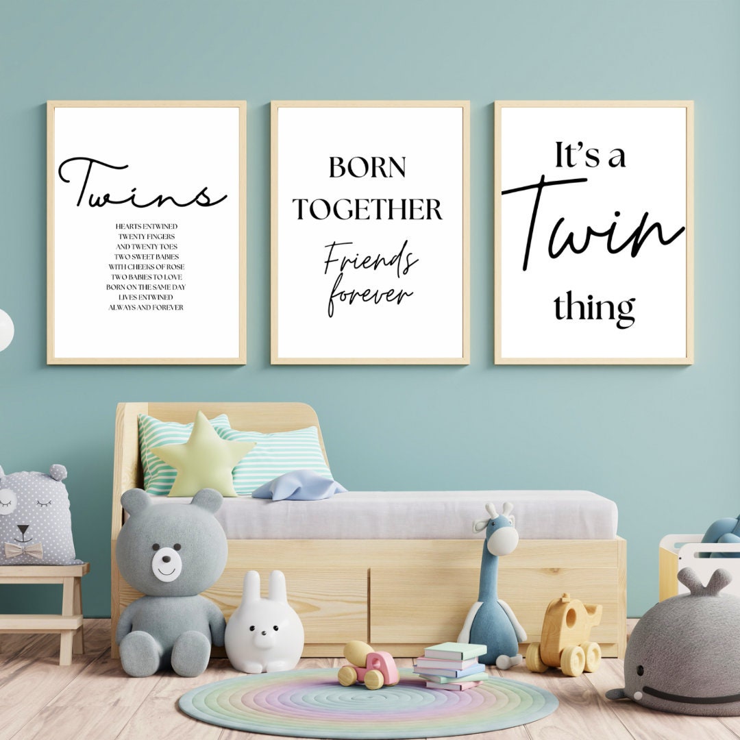 Twins Nursery Wall Art | Twin Quote Wall Art | Twin Nursery Wall Decor ...