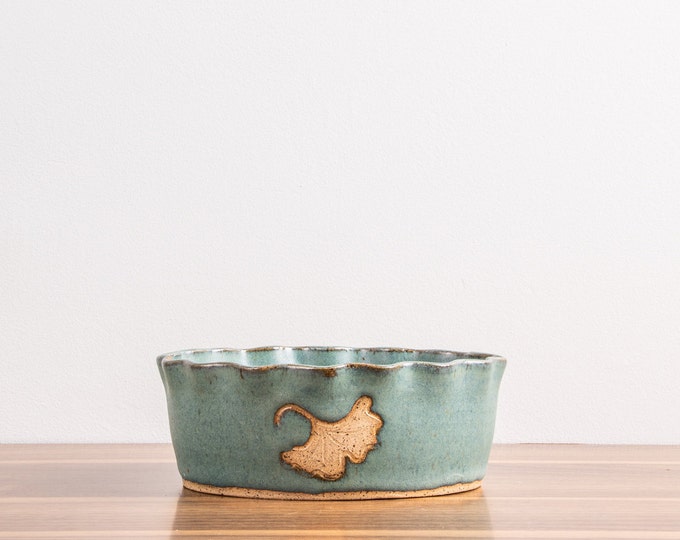 Blue Ceramic Tart Pan / Ginkgo Mini Tart Pan / Pottery Bowl / Etsy