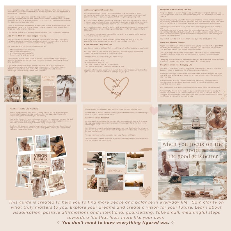 Vision Board Directions.pdf The Calm Life Vision Board Guide | Visualisation, Affirmations & Goal ...