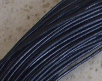 10 mètres de cordon lacet en cuir 1.5 mm NOIR